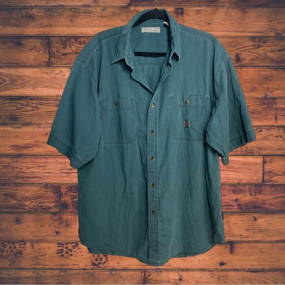 VTG Bugle Boy Green Button Front Shirt XL - Picture 1 of 6